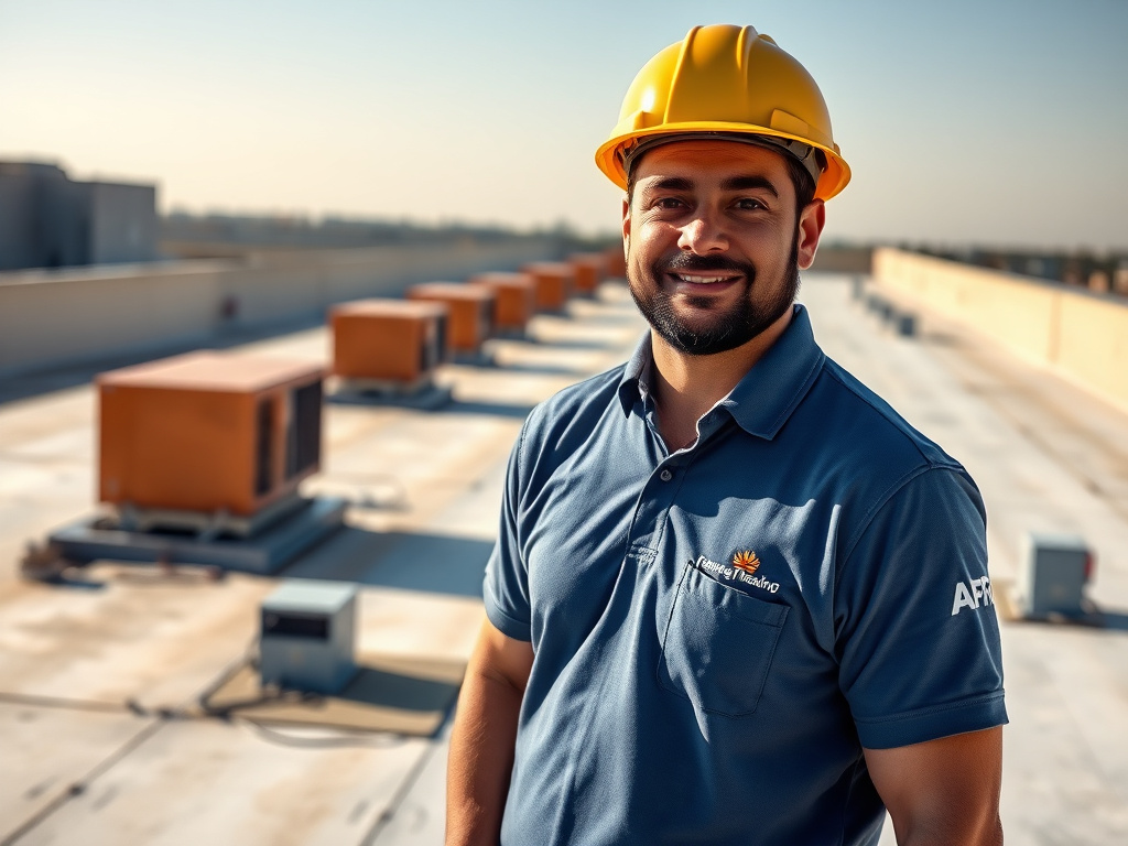 Commercial roofing project manager on a spray foam roof